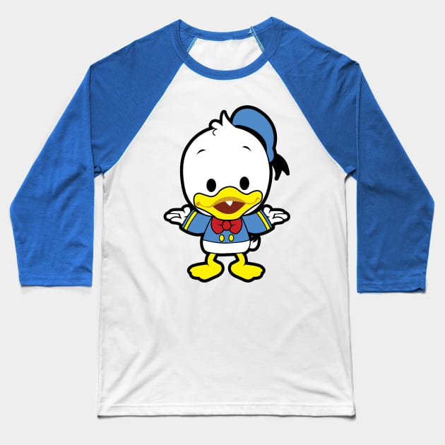 Cute Donald Duck Chibi Baseball T-Shirt by untitleddada